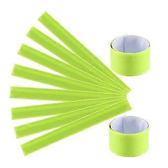 12Pcs Green Reflective Safety Armbands for Night Running, Easy On/Off