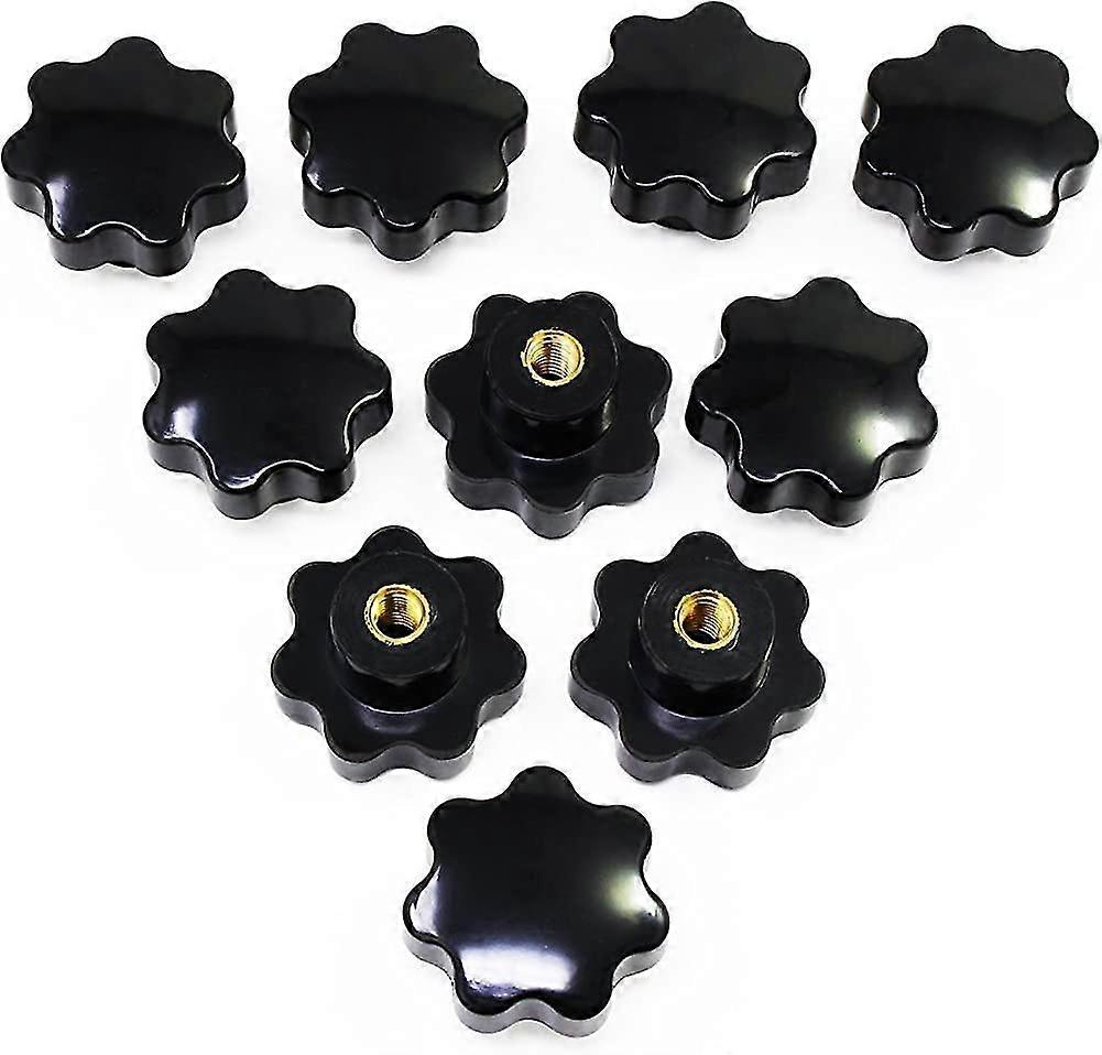 M8 Star Knobs,threaded Knurled Knob,black Plastic Handle Clamp Knobs Handle For