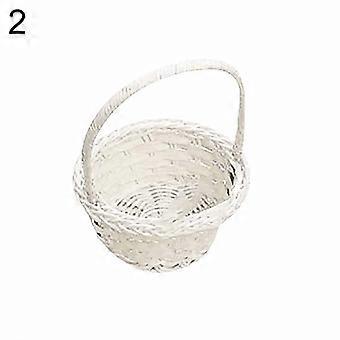 Plastic Weven Groente Fruit Picknick Opbergmand Box Cosmetica Organizer