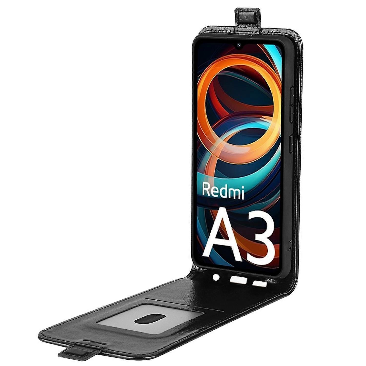 For Xiaomi Redmi A3 Flip Phone Case Black Cover Case Cap Protection