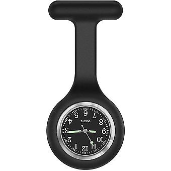 Sygeplejerske Ur Broche, Silikone Med Pin/clip, Glow In Dark Design, Sundhedspleje Sygeplejerske Læge Paramedic paramedicinsk medicinsk broche Fob Watchblack