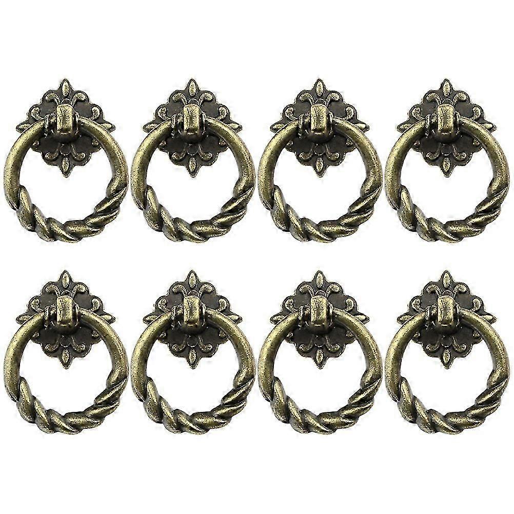 8Pcs Metal Pull Handles Drawer Pull Rings Mini Drawer Pulling Knobs Cabinet DIY Accessories