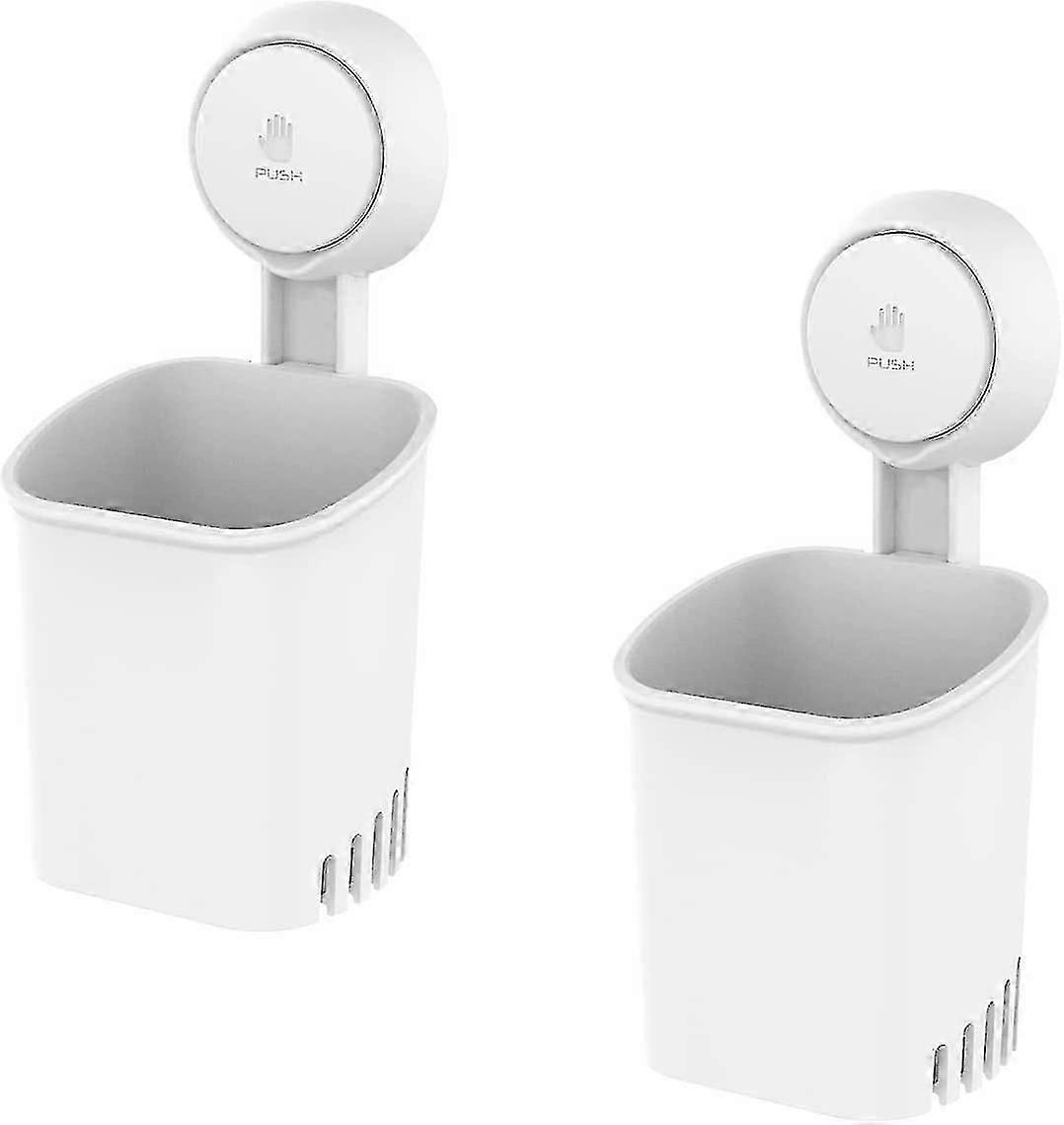 Toothbrush Holder Suction Cup Wall Mounted Drill-Free 2 pack