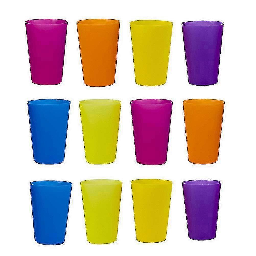 12pcs Plastic Solid Color Teeth Wash Cup Without Cover (Assorted Color) Zekai