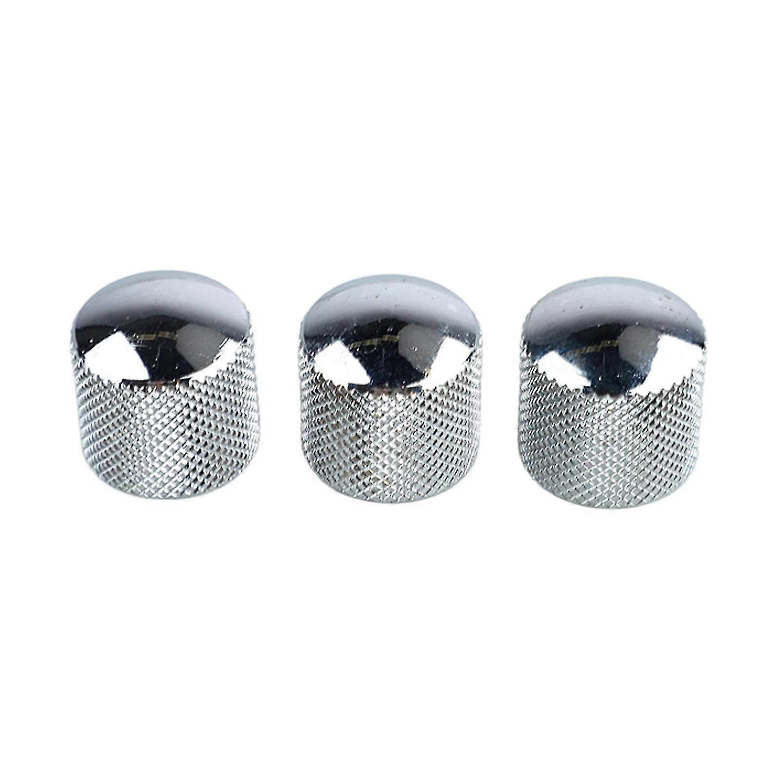 3pcs Silver Electric Guitar Volume Knobs Potentiometer Volume Control Knobs-cr
