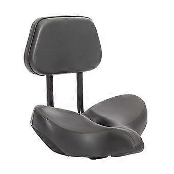 Black foam bicycle seat with ergonomic backrest design