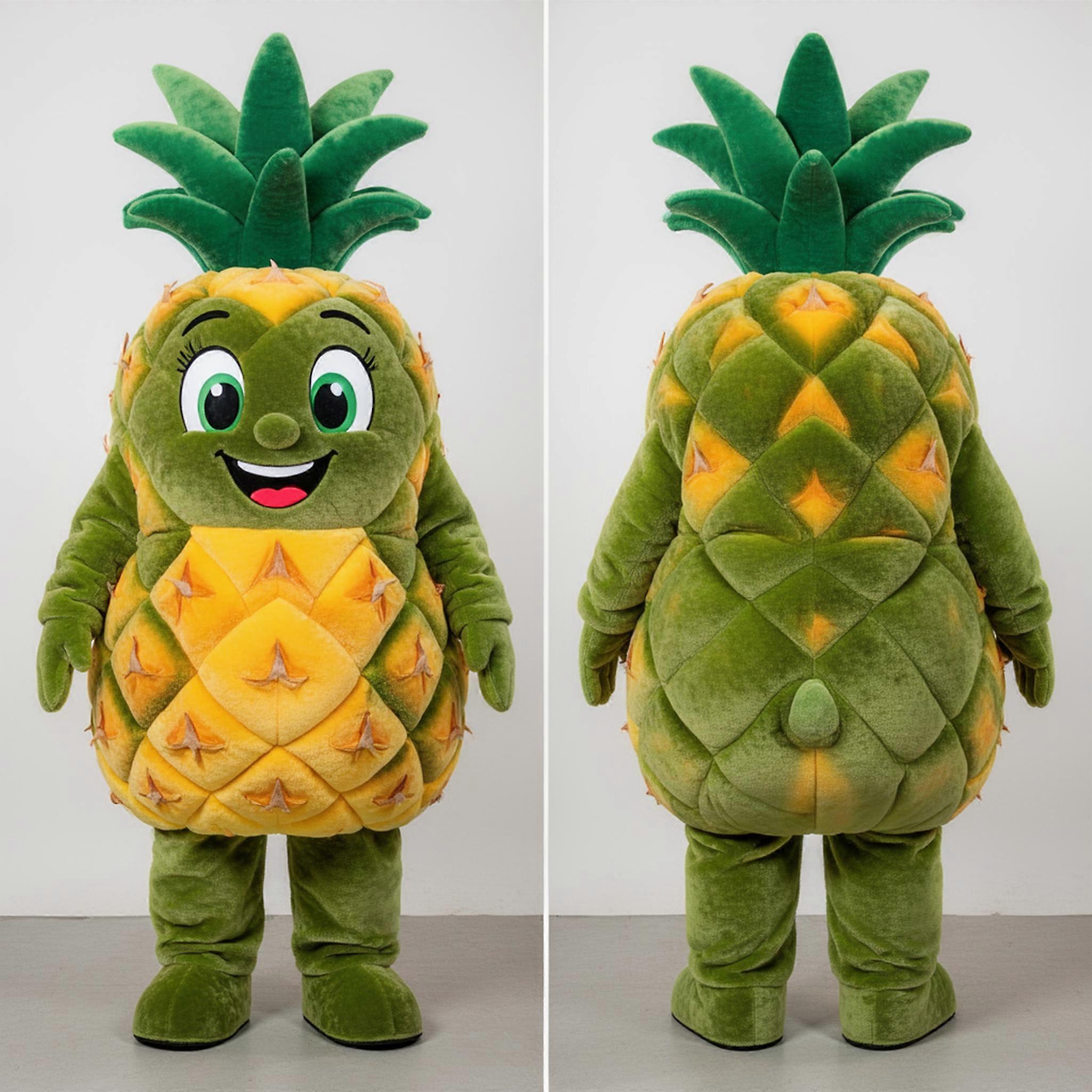 MASTICOT Olive Green Velvety Pineapple Mascot
