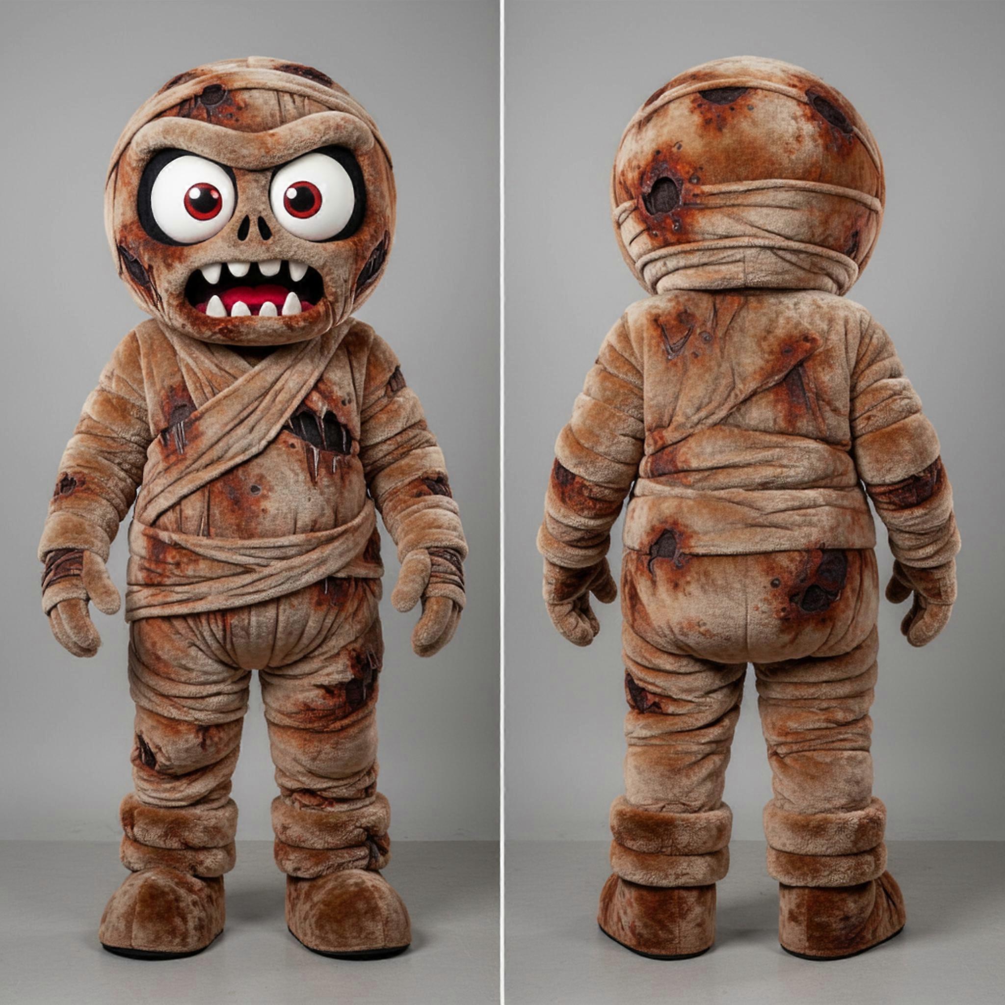 MASTICOT Rust Orange Wide Eyed Mummy Mascot