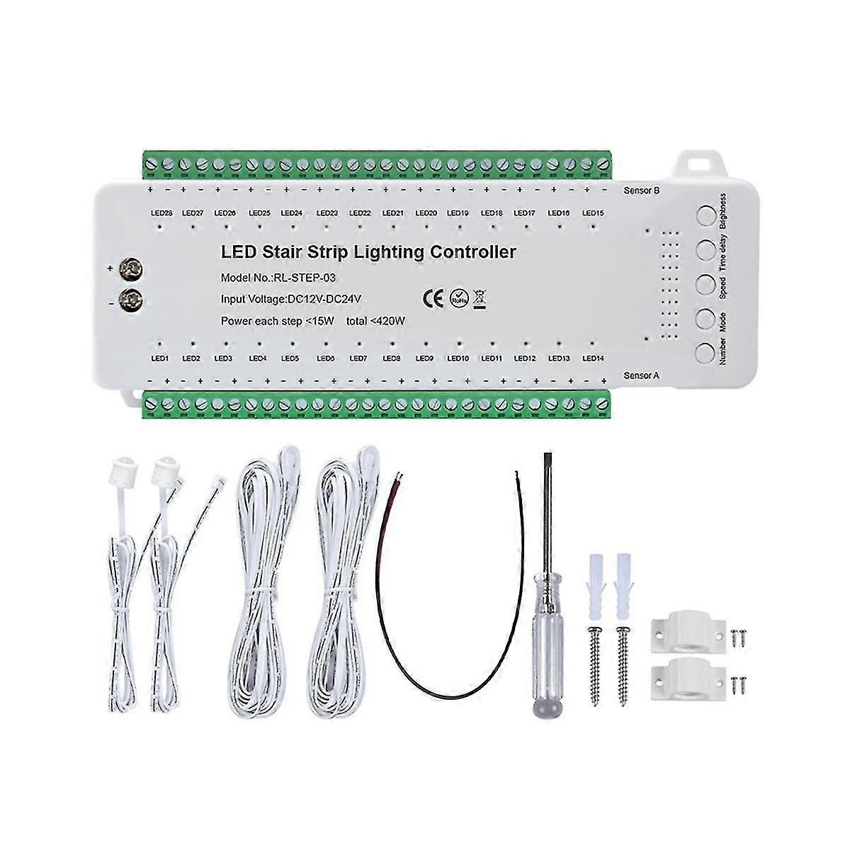 Treppen-LED-Bewegungssensor-Controller Intelligenter Treppen-Induktions-Controller LED-Streifen-Dimmer Treppenlicht-Controller