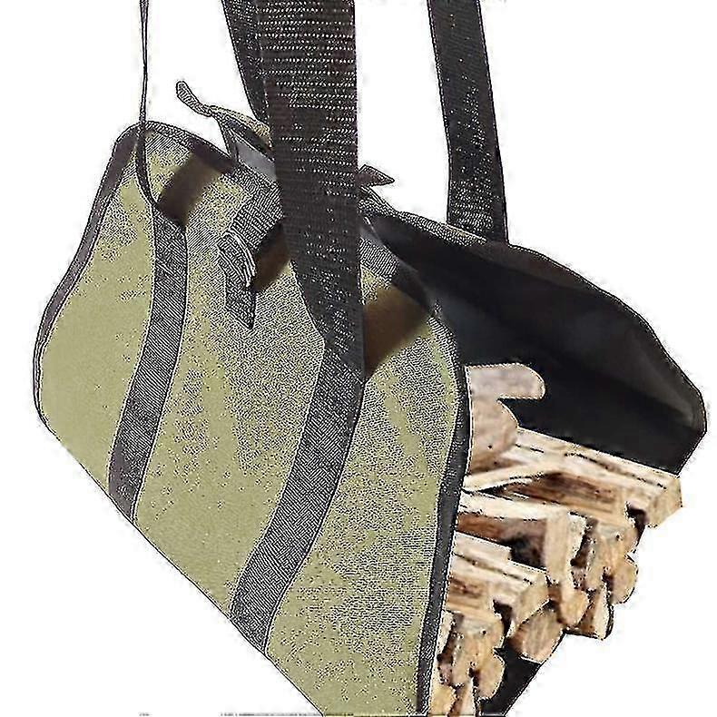 Heavy-Duty Leather-Handled Log Sack