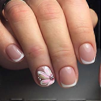 Floral French Tip Press On Nails