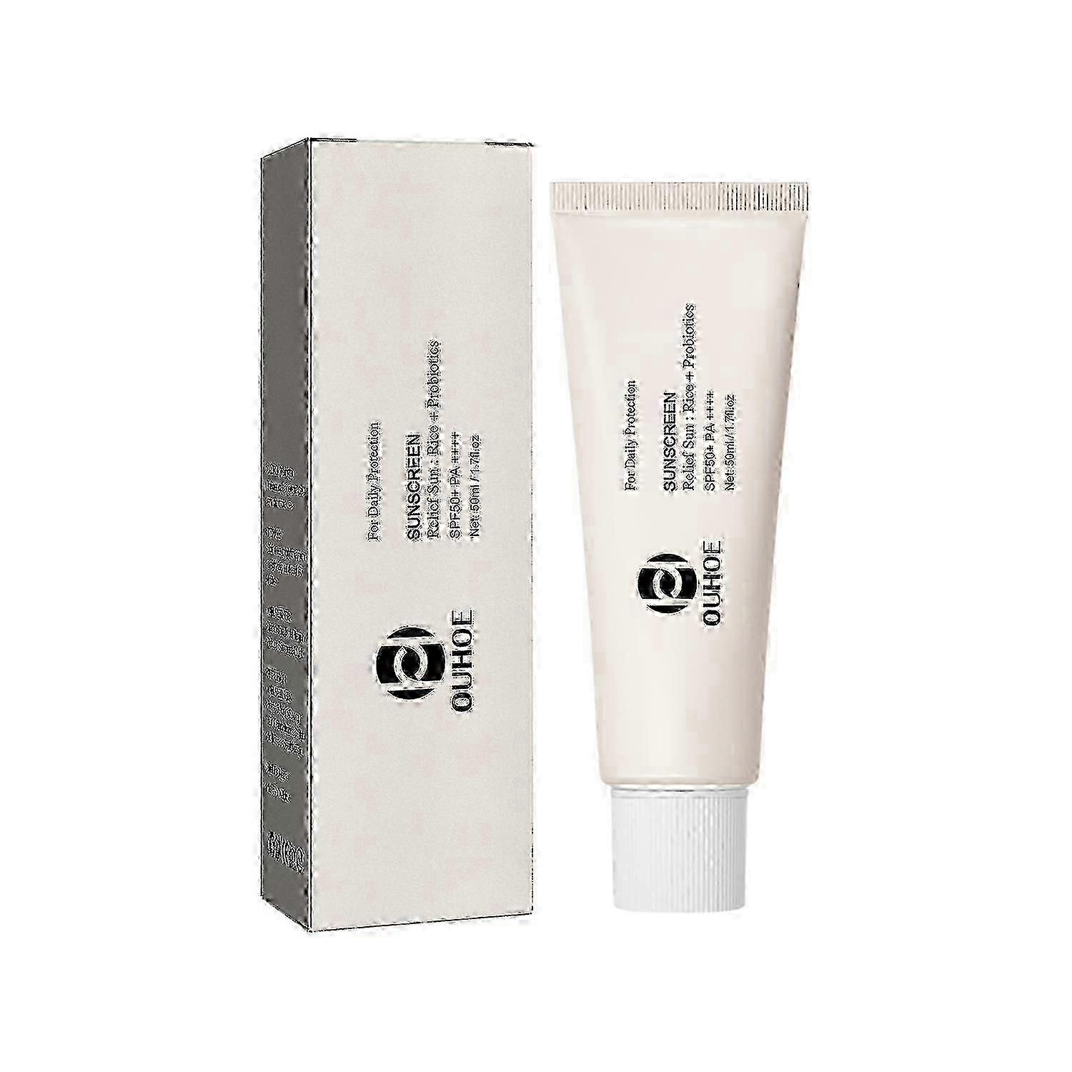 Crème protectrice probiotique rafraîchissante OUHOE au riz, 50 g, anti-UV et hydratante pour le visage, pour une utilisation quotidienne