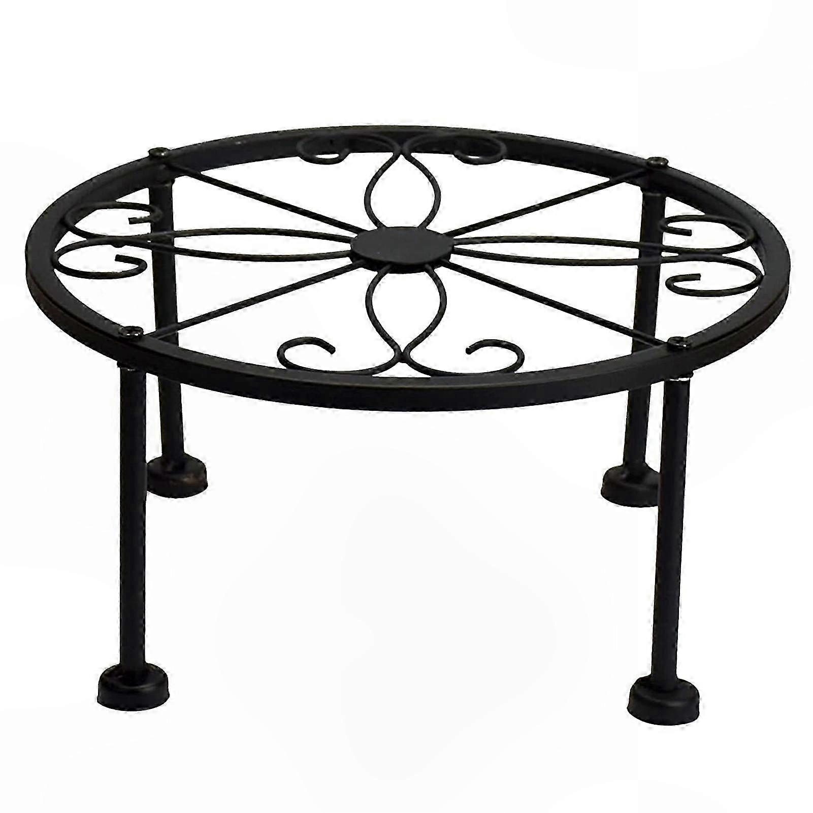 Black Flower Pot Stand with Protective Floor Base