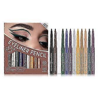 Vattentät eyeliner-set med 12 färger