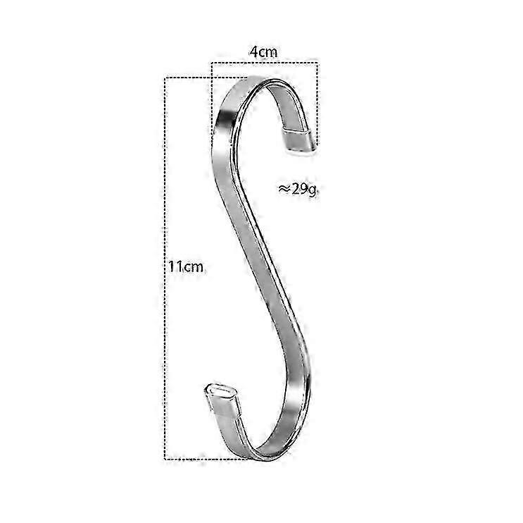 10-Pack Stainless S-Hooks Flat