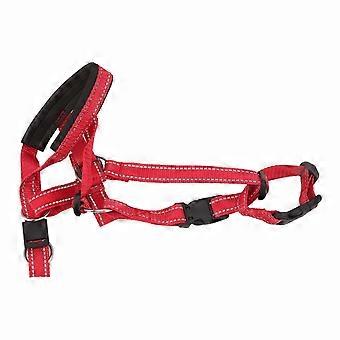 Dog Head Collar Breathable Harness with Adjustable Strap and Mouth Cover for Outdoor Use, Red L