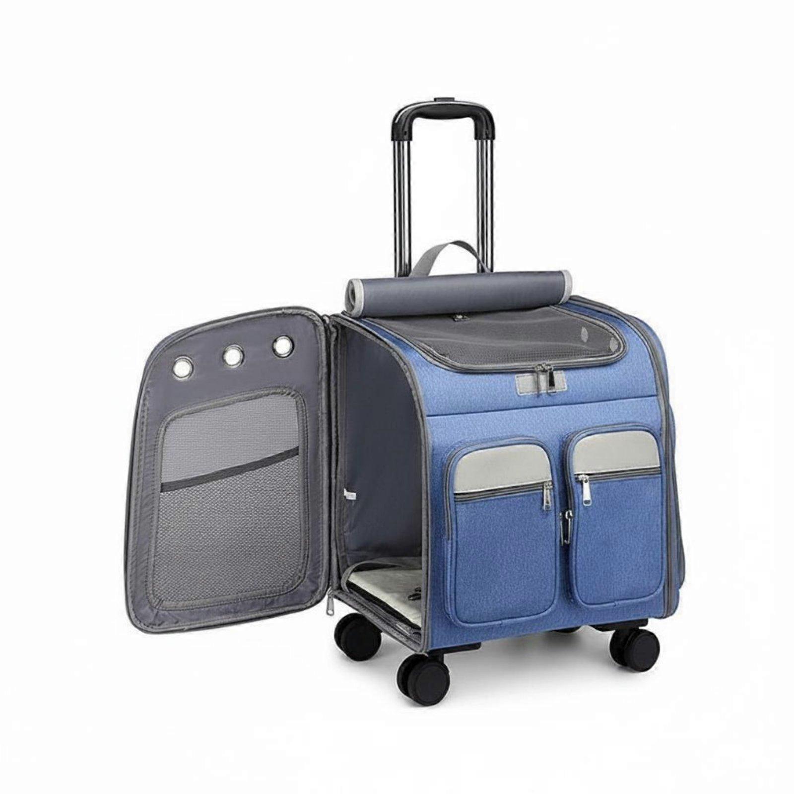 Foldable Portable Pet Backpack Quiet Wheels Cat Backpack Carrier Large Space