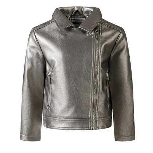 Minoti Girls Metallic Biker Jacket