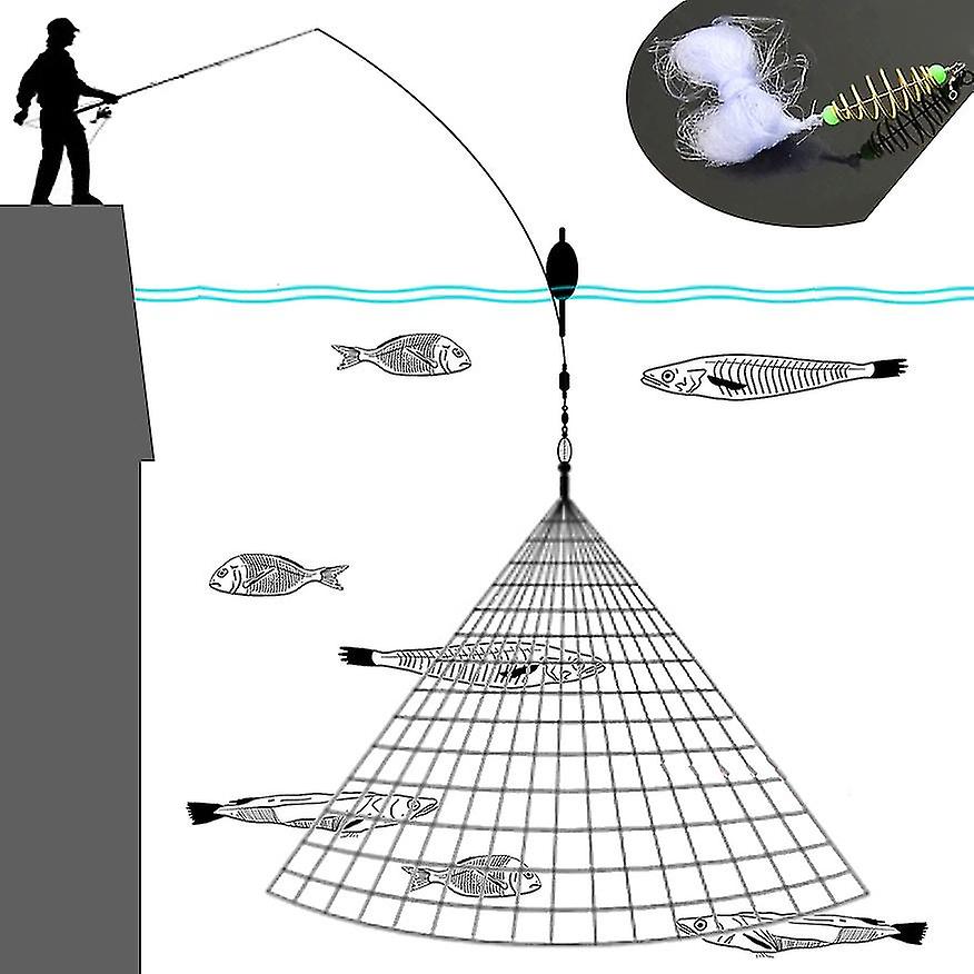 Fishing Net Trap Mesh Luminous Bead Netting Fish Net Tackle Copper Shoal Cast Gill Nets