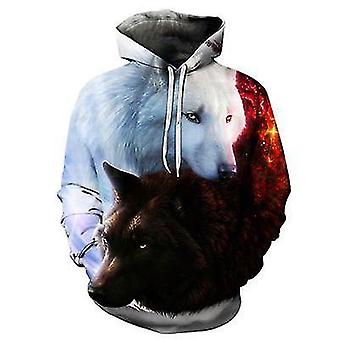 2020 Nouvelle Mode Loup Animal 3D Imprimé Pull À Capuche Hommes Et