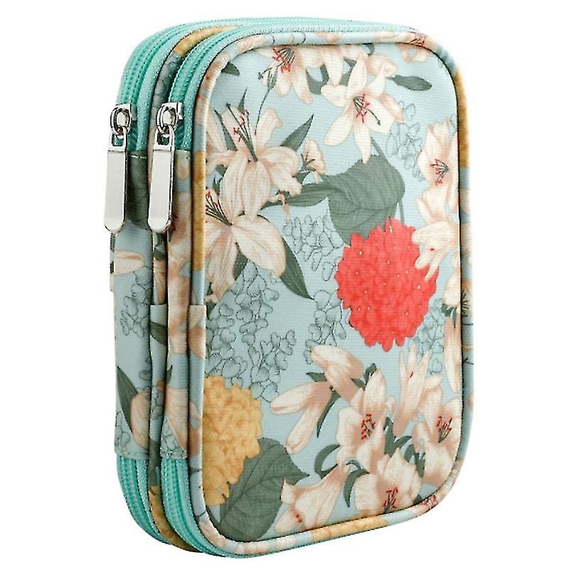 Crochet Hook Case, Ergonomic Crochet Hooks Organizer Empty, Crocheting Tools Storage Bag, Flower - Q1