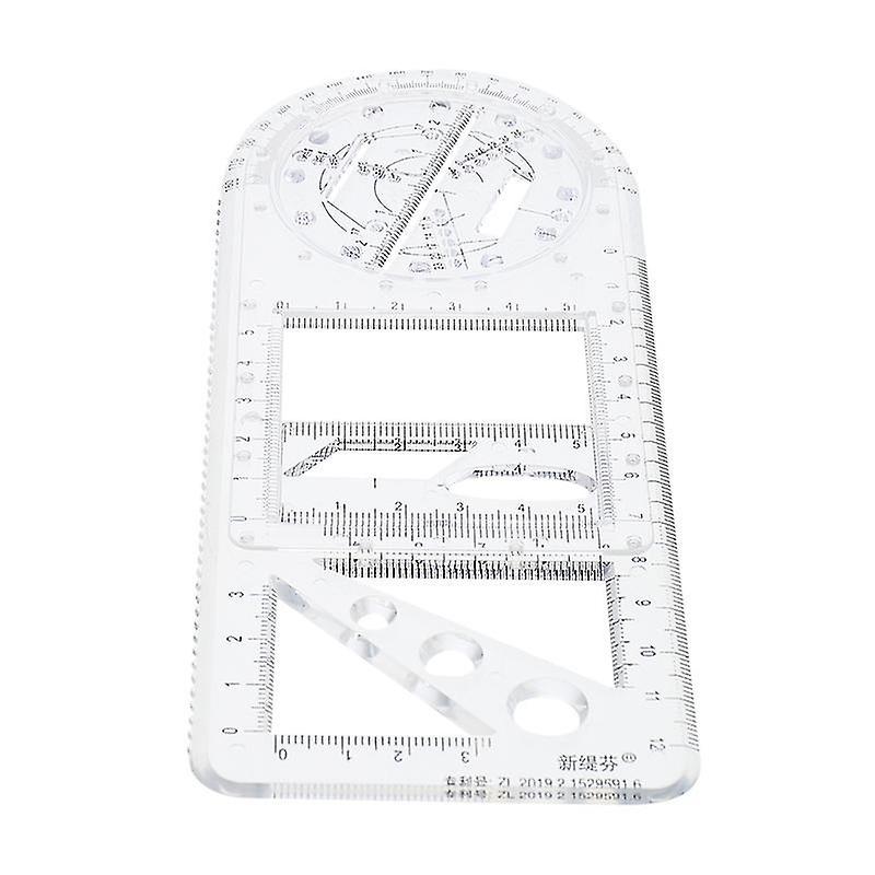 19X7.8cm White Rulers Designer Artists Drawing Ruler Clear Geometric Drawing Template Measuring Craf