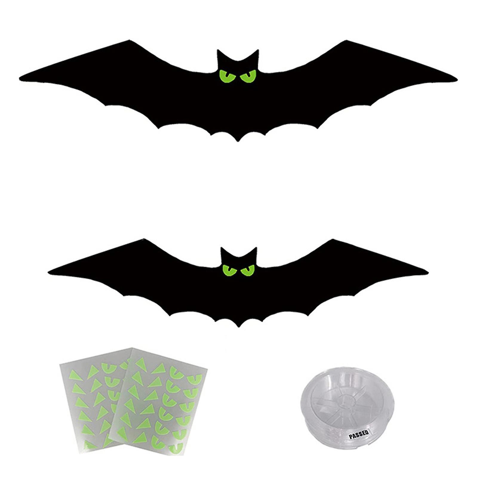 Halloween Luminous Scary Bats Halloween Glowing Bat Shape Sign Suitable For Halloween Decoration