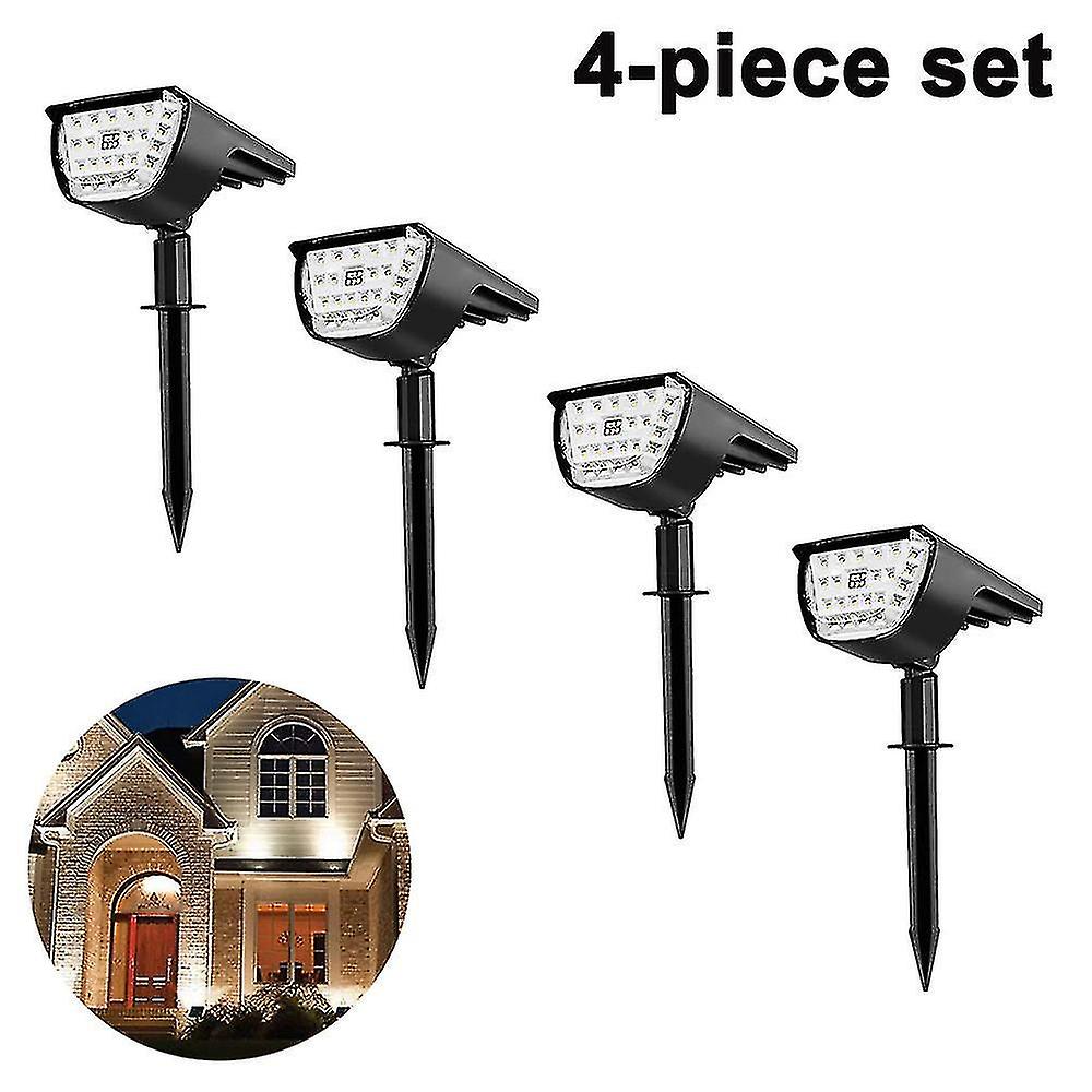 4 Pack Solar Landscape Spot Lights Outdoor 32 Led Ip65 Waterproof Wireless Lights For Garden Yard Dr
