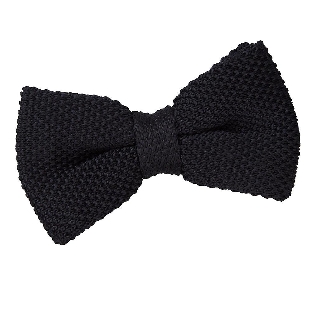 Black Knit Knitted Pre-Tied Bow Tie