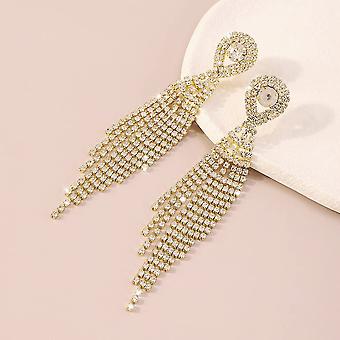 Orecchini Pendenti Boho A Goccia In Cristallo E Strass - Vintage Con Paillettes, Argento - Gioielli Per Donne E Ragazze, Regalo Compleanno O San Valentino