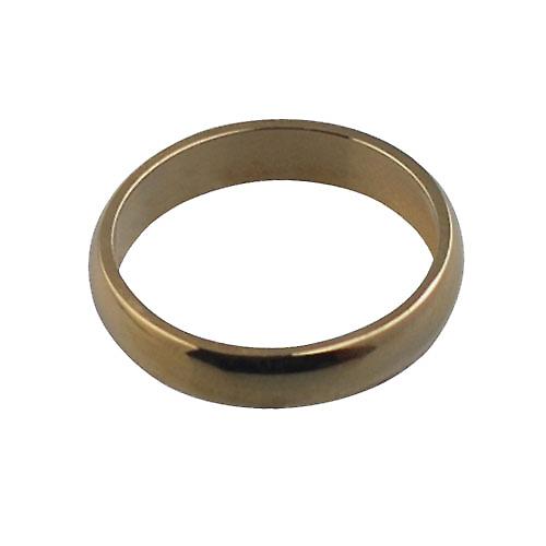 9ct Gold plain D shaped Wedding Ring 4mm wide in Size P