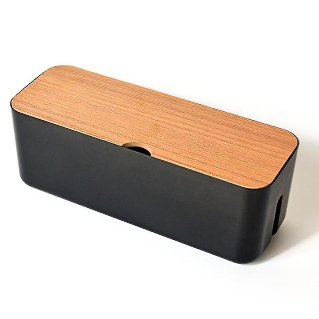 Cable storage box - TV, computer and USB hub system, Black