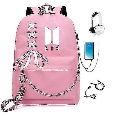 Bts Backpack Male And Female Students Backpack Usb Charging School