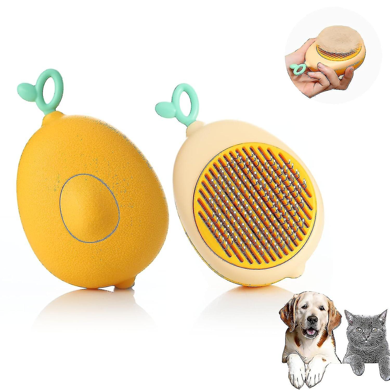 Pet Brush, Cat Brush For Short Haired Cats, Avocado Curved Needle Pet Grooming Brush Removes Loose Underc