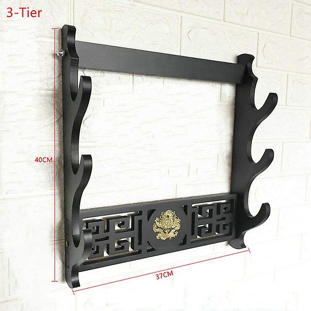 1/2/3 Layer Wall Mount Samurai Sword Holder Dragon Pattern Katana Stand Bracket