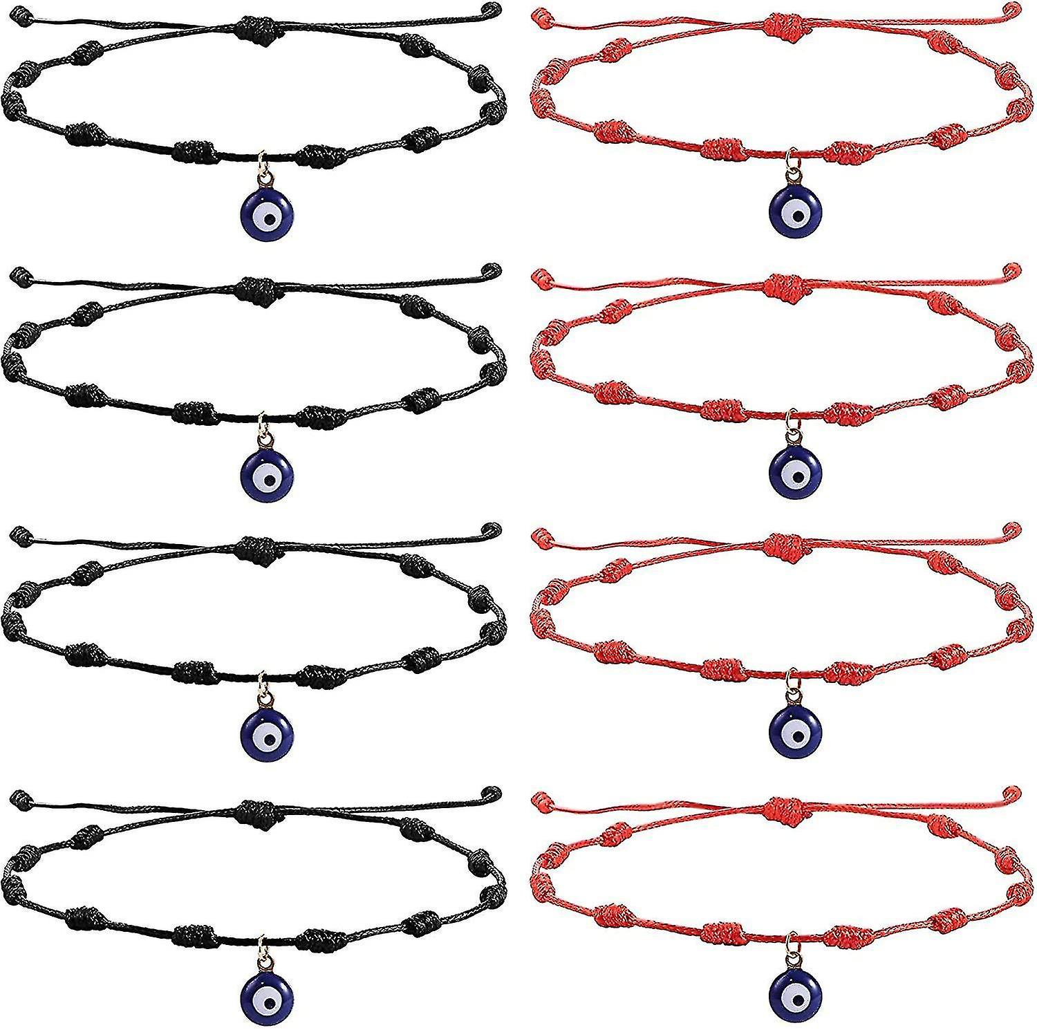 8pcs Heilwiy Evil Eye Bracelets Protection Red String Handmade Amulet Adjustable