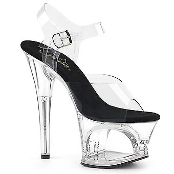 Pleaser Sandales Femme Moon-708 Clr-blk/clr