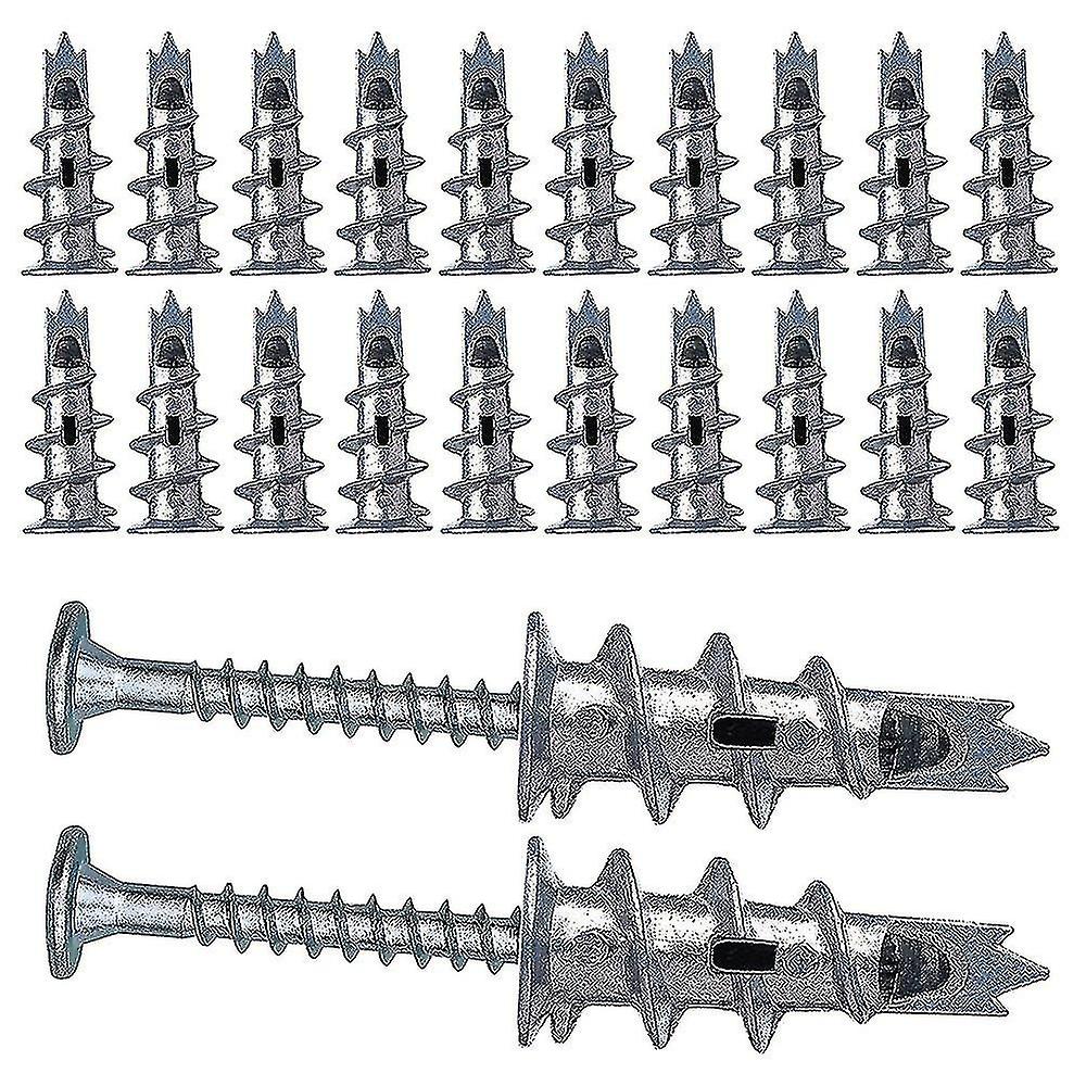 40 Pcs Metal Drive Anchor Plasterboard Dowels With Screws 4.5 X 35mm For Single-layer And Double-cl