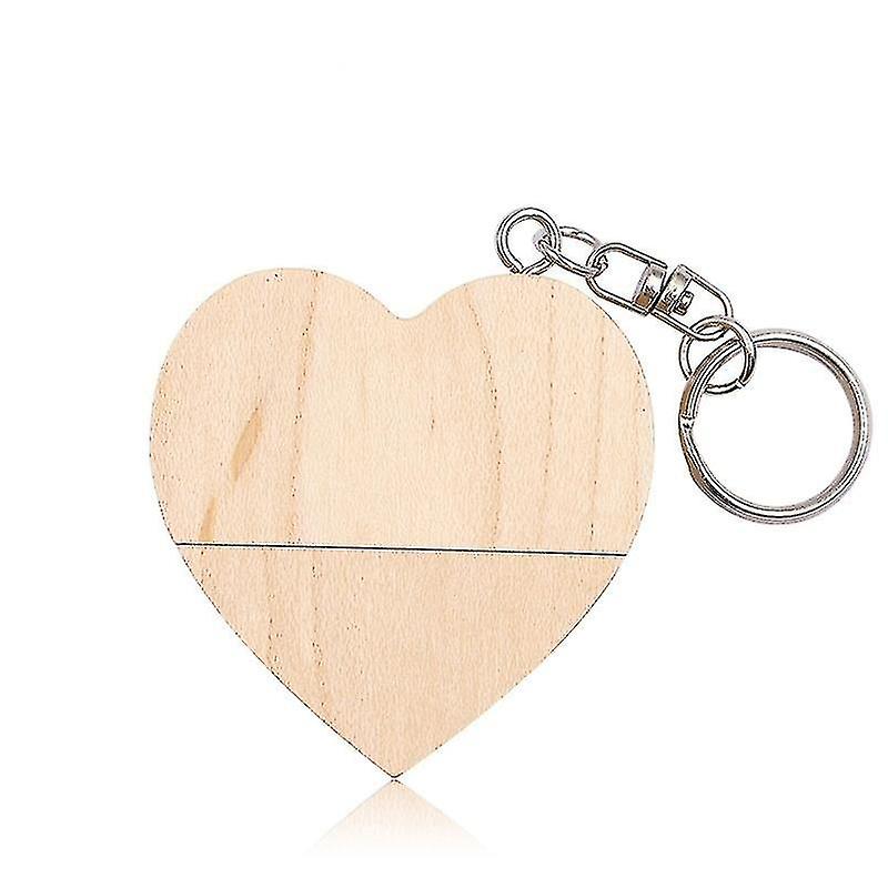 Computer Accessory Sets Microdrive 32gb Usb 2.0 Wood Couple Heart Shape U Disk Wood Color