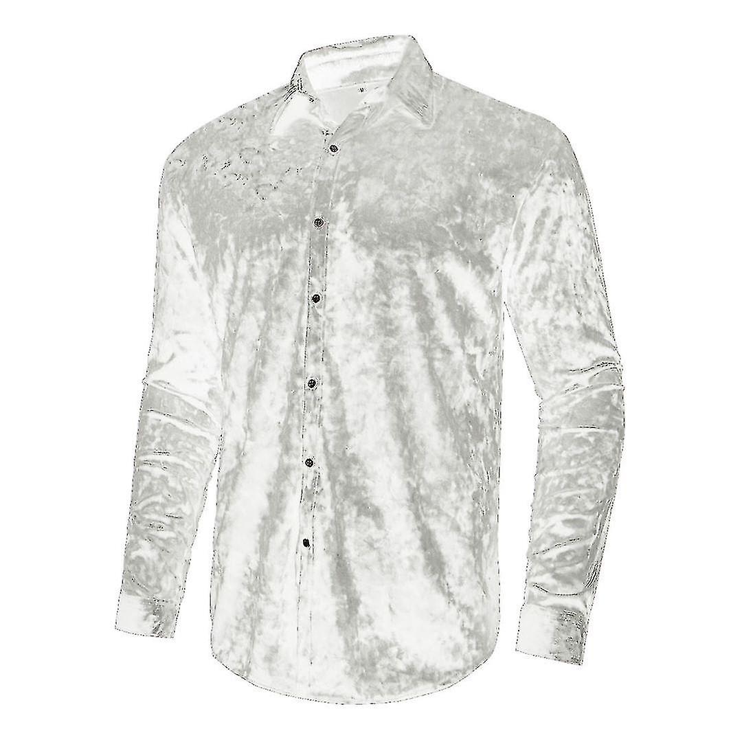 Samthemd für Herren, Langarmhemd Slim Freizeithemd