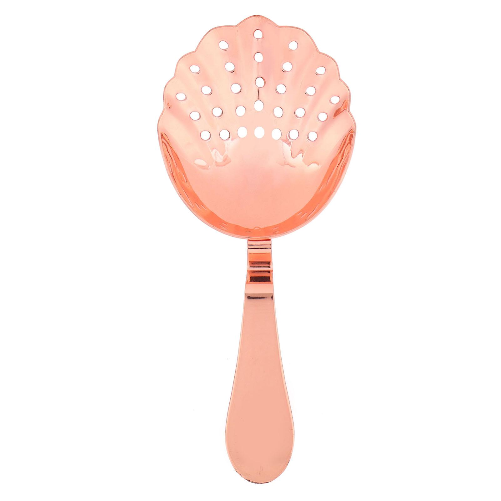 Rose Gold 304 Stainless Steel Cocktail Strainer Julep Style Shell Design Durable Ice Filter Mixing Tool Perfect for Bartender