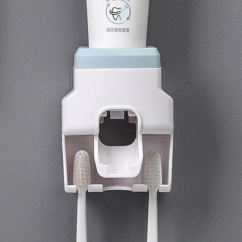 Automatic Toothpaste Dispenser Wall Mount Toothbrush Holder Squeezer Bathroom