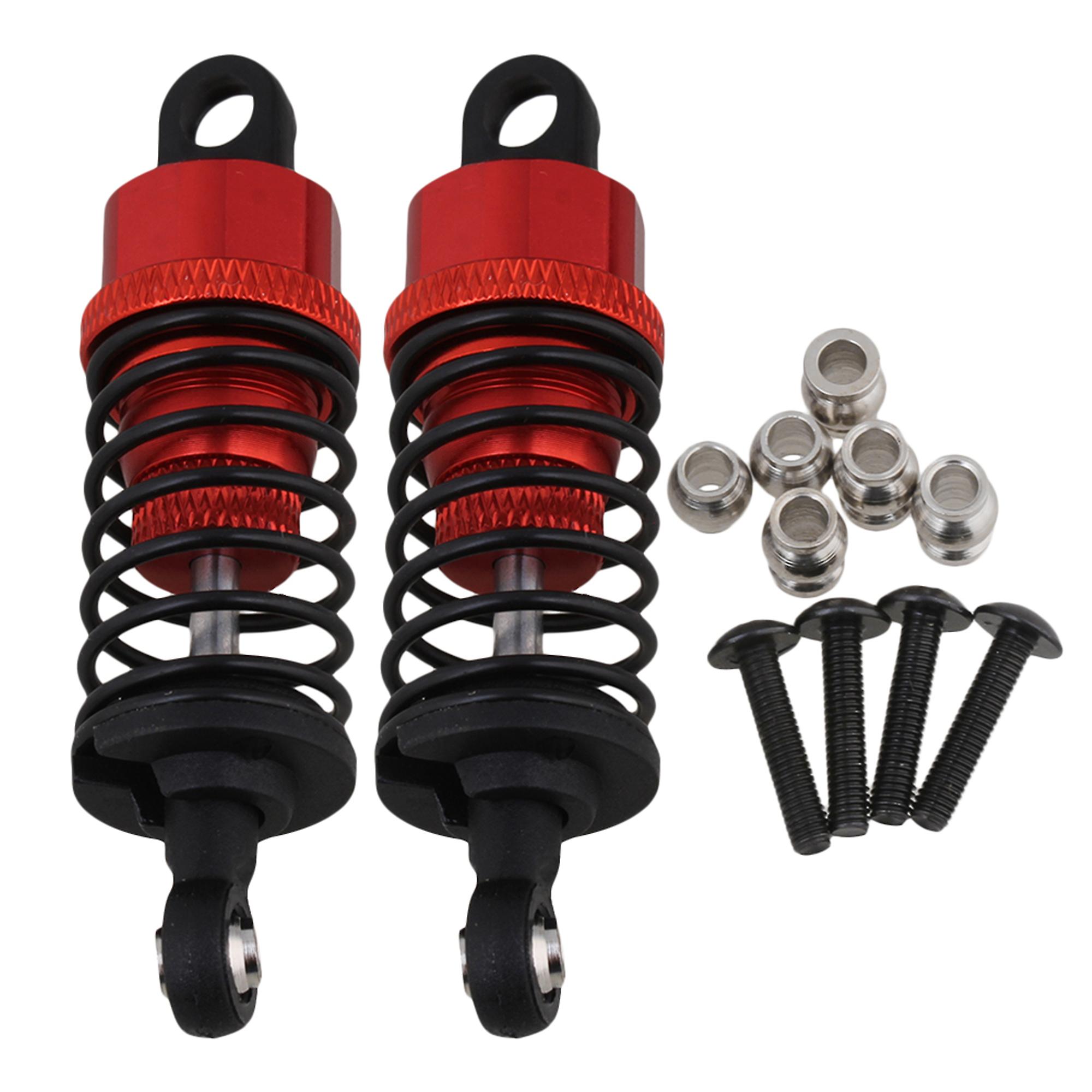 2pcs RC1:10 On Road Car Alloy Upgrade F101004 Shock Absorber Red 63MM