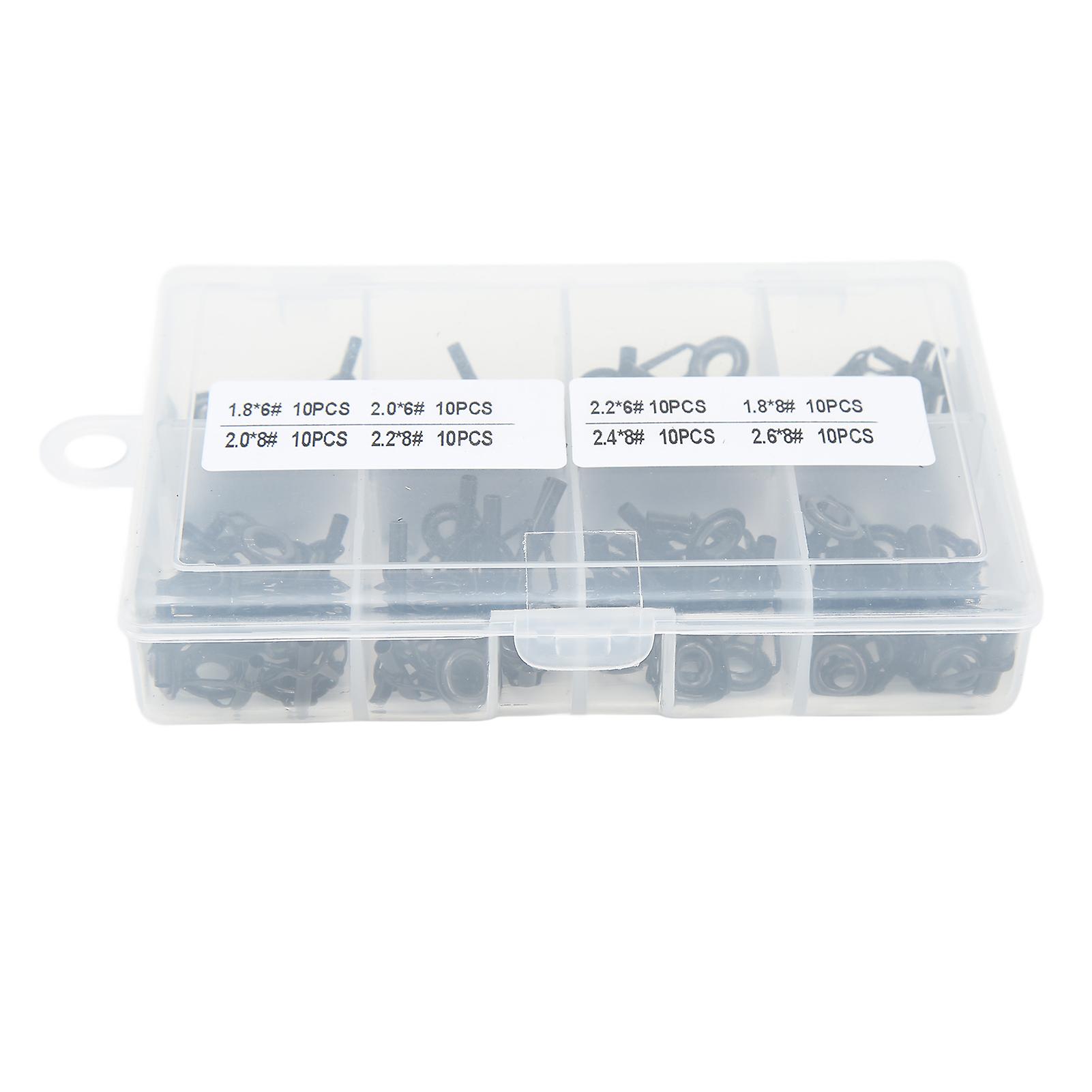 80 Pieces Ceramic and Stainless Steel Fishing Rod Kit with Rings and Guides