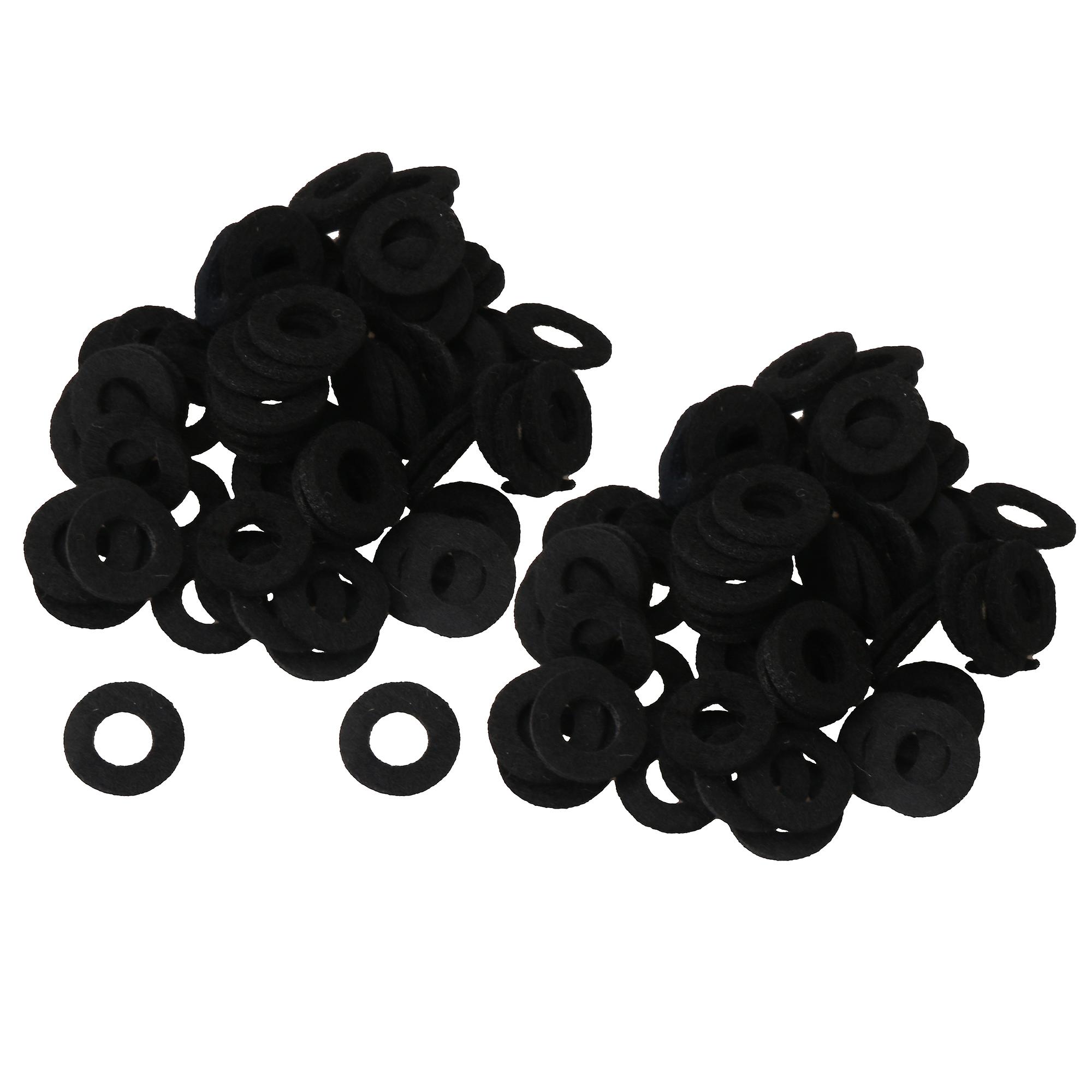 100pcs Smooth Trumpet Valve Top Cap Felts Washer Black Accessory 18mm