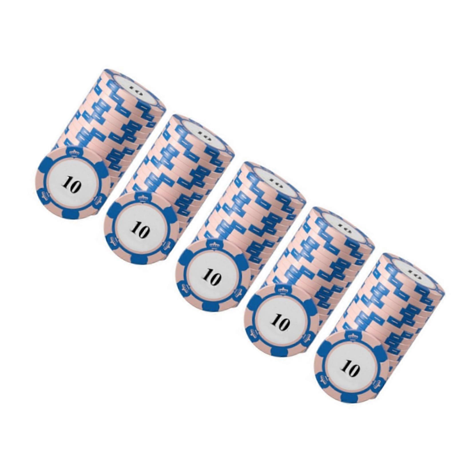 20pcs Poker Chip Set Clear Printing Large Numbers Professional Game Counting Discs for Board Game 10