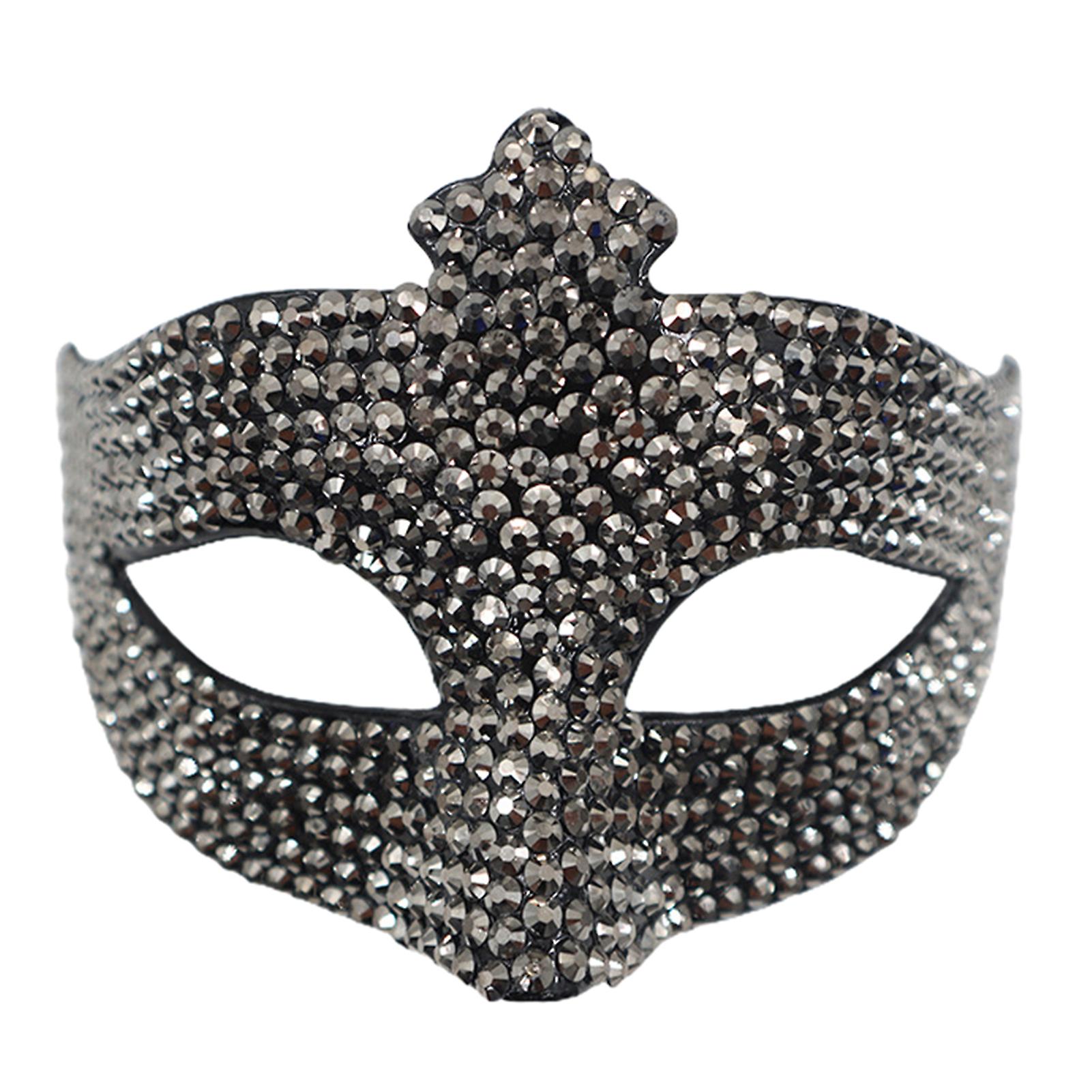 Halloween Headgear Stunning Rhinestone Masquerade Headgear Easy to Wear Non-fading Decorative Masquerade Headgear