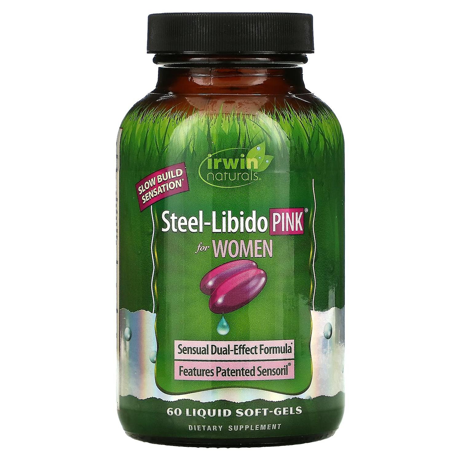 Irwin Naturals, Steel-Libido, Pink, For Women, 60 Liquid Soft-Gels