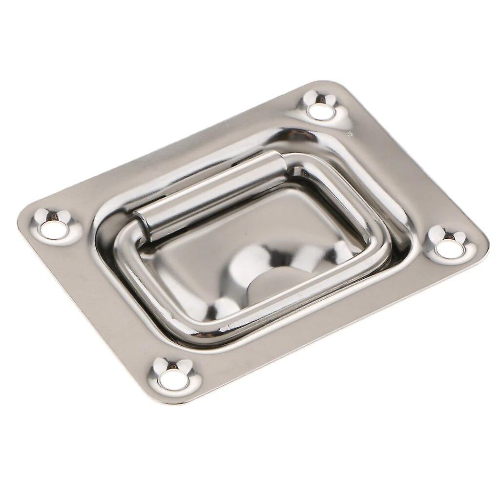 Boat Recessed Flush Mount Lift Handle Ring Pull Hatch Deck Hinge, Stainless Steel~3086