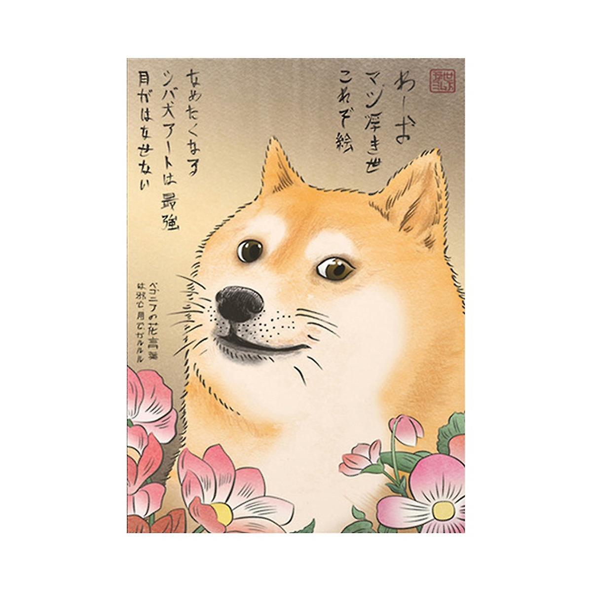 M-Funny Doge Meme Canvas Painting Wall Art Poster Print for Home Decor